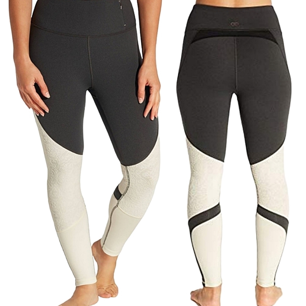 3/$15 🔴 Calia Limited Edition Onyx Gray Heather Ivory Lace Colorblock Leggings